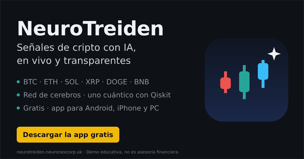 NeuroTreiden: señales de cripto con IA, en vivo y transparentes